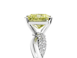 White gold Fancy Yellow Radiant  Solitaire Twist Band with Pave Prong Setting_46