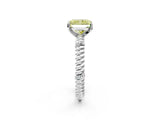White gold Fancy Yellow Radiant  Solitaire Twisted Band Prong Set Engagement Ring_63