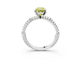 White gold Fancy Yellow Radiant  Solitaire Twisted Band Prong Set Engagement Ring_64