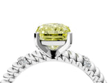 White gold Fancy Yellow Radiant  Solitaire Twisted Band Prong Set Engagement Ring_65