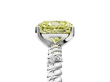 White gold Fancy Yellow Radiant  Solitaire Twisted Band Prong Set Engagement Ring_66