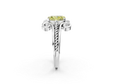 White gold Fancy Yellow Radiant  Solitaire Twisted Band Scroll Prong Ring_5