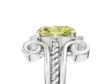 White gold Fancy Yellow Radiant  Solitaire Twisted Band Scroll Prong Ring_8