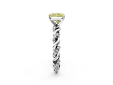 White gold Fancy Yellow Radiant  Solitaire Twisted Band with Pavé Accents and Four-Prong Setting_5