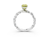 White gold Fancy Yellow Radiant  Solitaire Twisted Band with Pavé Accents and Four-Prong Setting_6