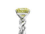 White gold Fancy Yellow Radiant  Solitaire Twisted Band with Pavé Accents and Four-Prong Setting_8
