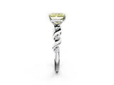 White gold Fancy Yellow Radiant  Solitaire Twisted Band with Prong Setting 3