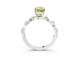 White gold Fancy Yellow Radiant  Solitaire Twisted Band with Prong Setting 4