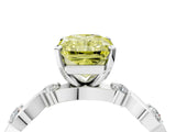 White gold Fancy Yellow Radiant  Solitaire Twisted Band with Prong Setting 5