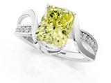 White gold Fancy Yellow Radiant  Solitaire Twisted Band with Prong Setting_4