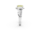 White gold Fancy Yellow Radiant  Solitaire Twisted Band with Prong Setting_5