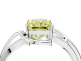 White gold Fancy Yellow Radiant  Solitaire Twisted Band with Prong Setting_7