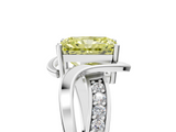 White gold Fancy Yellow Radiant  Solitaire Twisted Band with Prong Setting_8