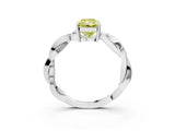 White gold Fancy Yellow Radiant  Solitaire Twisted Pave Diamond Ring with Four-Prong Setting_131