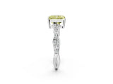White gold Fancy Yellow Radiant  Solitaire Twisted Pave Diamond Ring with Four-Prong Setting_14