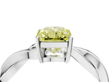 White gold Fancy Yellow Radiant  Solitaire Twisted Pave Diamond Ring with Four-Prong Setting_16
