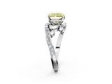 White gold Fancy Yellow Radiant  Solitaire with Pavé Twist Band and Four-Prong Setting_58