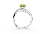 White gold Fancy Yellow Radiant  Solitaire with Pavé Twist Band and Four-Prong Setting_63