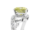 White gold Fancy Yellow Radiant  Solitaire with Pavé Twist Band and Four-Prong Setting_65