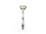 White gold Fancy Yellow Radiant  Solitaire with Tapered Baguette Side Stones on a Classic Band with Four-Prong Setting_93