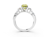 White gold Fancy Yellow Radiant  Three-Stone Diamond Ring with Pavé Split Shank and Four-Prong Setting_63