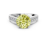 White gold Fancy Yellow Round  Brilliant Channel-Set Solitaire Ring with Four-Prong Setting_17