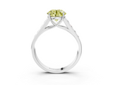 White gold Fancy Yellow Round  Brilliant Channel-Set Solitaire Ring with Four-Prong Setting_20
