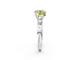 White gold Fancy Yellow Round  Brilliant Cut Diamond Five-Stone Prong Set Engagement Ring with Channel Band_2