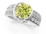 White gold Fancy Yellow Round  Brilliant Diamond Channel Set Wide Band Ring with Bezel Setting_1