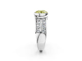 White gold Fancy Yellow Round  Brilliant Diamond Channel Set Wide Band Ring with Bezel Setting_2