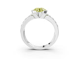 White gold Fancy Yellow Round  Brilliant Diamond Channel Set Wide Band Ring with Bezel Setting_3