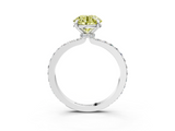 White gold Fancy Yellow Round  Brilliant Pavé Band Solitaire with Four-Prong Setting_20