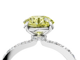 White gold Fancy Yellow Round  Brilliant Pavé Band Solitaire with Four-Prong Setting_21