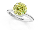 White gold Fancy Yellow Round  Brilliant Solitaire Engagement Ring with Six-Prong Setting and Classic Band_1
