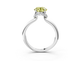 White gold Fancy Yellow Round  Brilliant Solitaire Engagement Ring with Six-Prong Setting and Classic Band_3