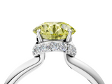 White gold Fancy Yellow Round  Brilliant Solitaire Engagement Ring with Six-Prong Setting and Classic Band_4