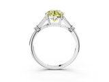 White gold Fancy Yellow Round  Brilliant Solitaire with Pave Band and Four-Prong Setting_3