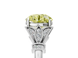 White gold Fancy Yellow Round  Brilliant Solitaire with Pave Band and Four-Prong Setting_5
