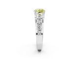 White gold Fancy Yellow Round  Brilliant Solitaire with Side Stones on a Pave Band and Four-Prong Setting_50