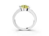 White gold Fancy Yellow Round Cut Brilliant Channel-Set Diamond Ring with Bezel Prong Setting_15