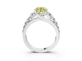 White gold Fancy Yellow Round Cut Brilliant Diamond Pavé Band with Six-Prong Setting_15