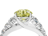 White gold Fancy Yellow Round Cut Brilliant Diamond Pavé Band with Six-Prong Setting_16
