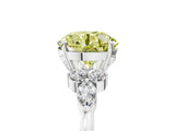 White gold Fancy Yellow Round Cut Brilliant Diamond Solitaire Ring with Pear Side Stones and Four-Prong Setting_11