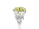 White gold Fancy Yellow Round Cut Brilliant Diamond Solitaire Ring with Pear Side Stones and Four-Prong Setting_23