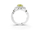 White gold Fancy Yellow Round Cut Brilliant Milgrain Pave Heart Band Solitaire Ring_4