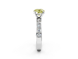 White gold Fancy Yellow Round  Cut Channel Set Diamond Engagement Ring with Four-Prong Setting_2