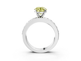 White gold Fancy Yellow Round  Cut Channel Set Diamond Engagement Ring with Four-Prong Setting_3