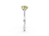 White gold Fancy Yellow Round  Cut Channel Set Solitaire Engagement Ring with Four-Prong Setting_2