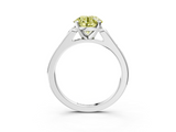 White gold Fancy Yellow Round  Cut Channel Set Solitaire Engagement Ring with Four-Prong Setting_3