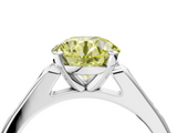 White gold Fancy Yellow Round  Cut Channel Set Solitaire Engagement Ring with Four-Prong Setting_4